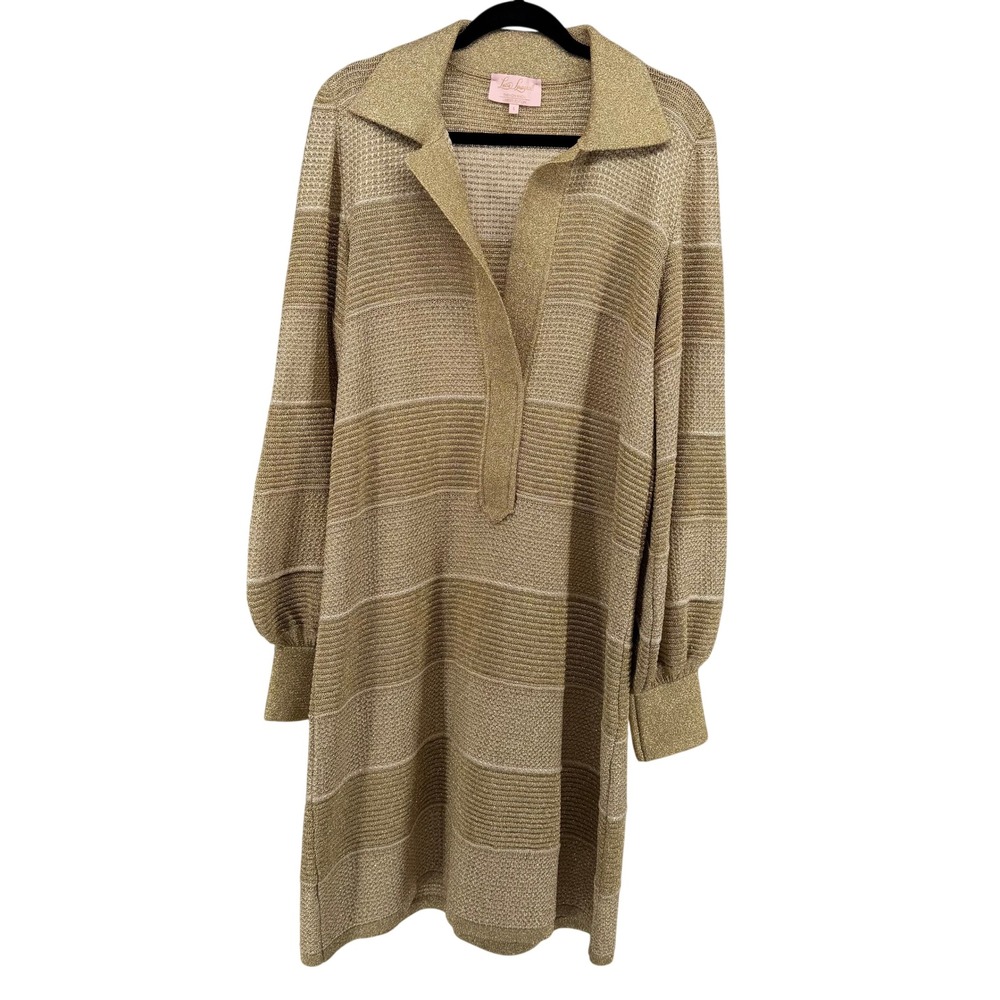Luisa Spagnoli Zalia‎ Gold Metallic Dress Limited Edition Made in Italy L